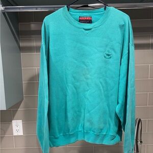 Vintage 90s Faconnable Sport Turquoise Teal Crewneck Sweatshirt Size XL